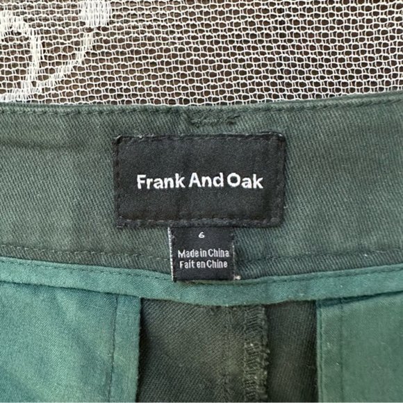 Frank and Oak Josephine Wide Leg Cropped Pant in Green Sz 6 - Picture 7 of 7